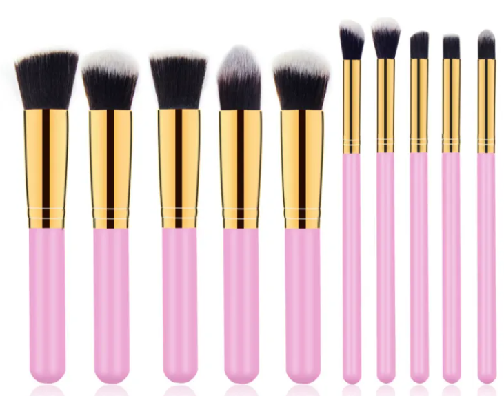 LumiQ Elegante Set de Brochas de Maquillaje con Mango de Madera