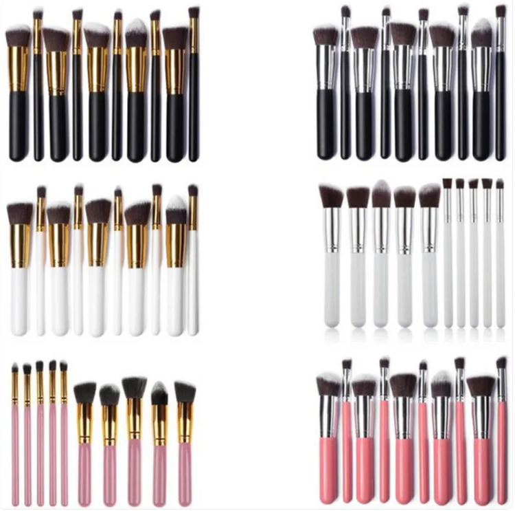 LumiQ Elegante Set de Brochas de Maquillaje con Mango de Madera