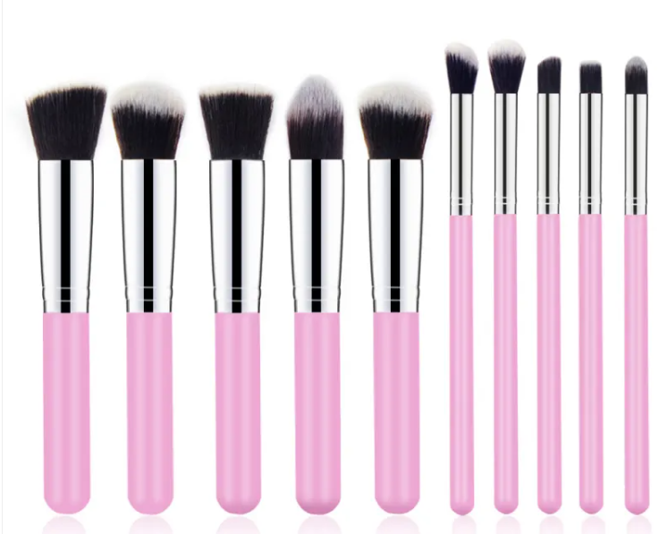 LumiQ Elegante Set de Brochas de Maquillaje con Mango de Madera